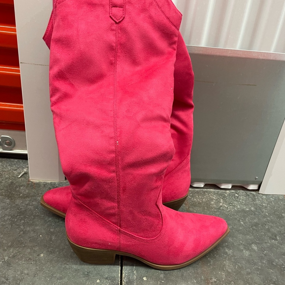 Lane Bryant Fuchsia Over-the-Knee Western Boot - Picture 2 of 6